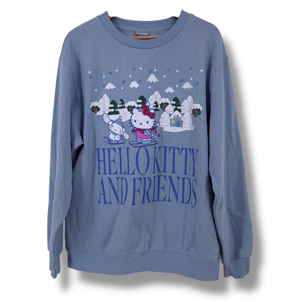 Sanrio Hello Kitty & Friends Ski Club Sweatshirt Size L Winter Snow Bioworld